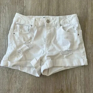 Womens Wax Jean Collection White Denim Shorts - S
